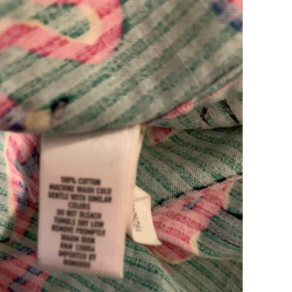 Bonobos Men’s Xl Shirt Green Pink Flamingo Casual Button Down Hawaiian Beach - Picture 10 of 11